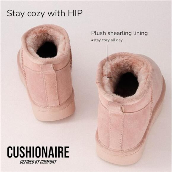 Hip 2 Genuine Suede Ankle Boots for Women, Cozy Faux Shearling - Picture 7 of 8